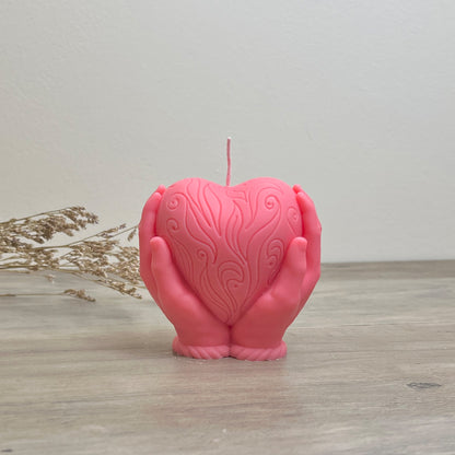 Pink Love Heart Valentine's Day Candles - Scented Candle Valentine Gift for Her