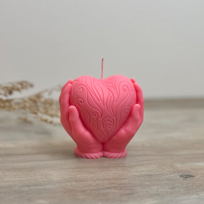 Pink Love Heart Valentine's Day Candles - Scented Candle Valentine Gift for Her