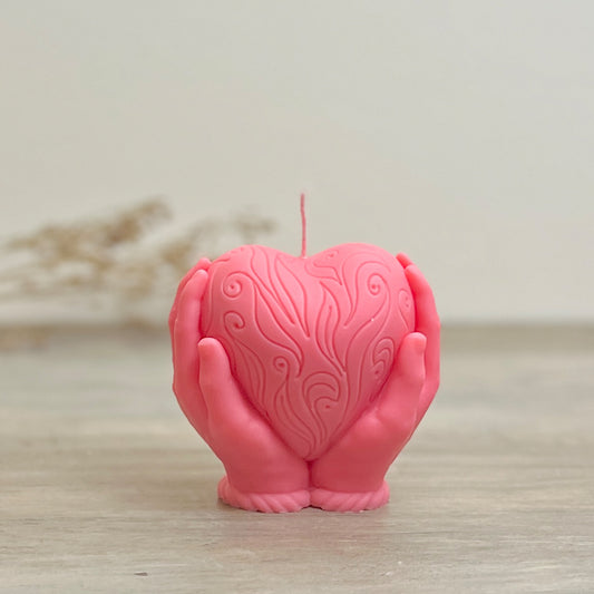 Pink Love Heart Valentine's Day Candles - Scented Candle Valentine Gift for Her