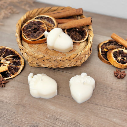 White Acorn Tea Light Candle Set of 3 - White Autumn Acorn Tealight - Autumn Candles