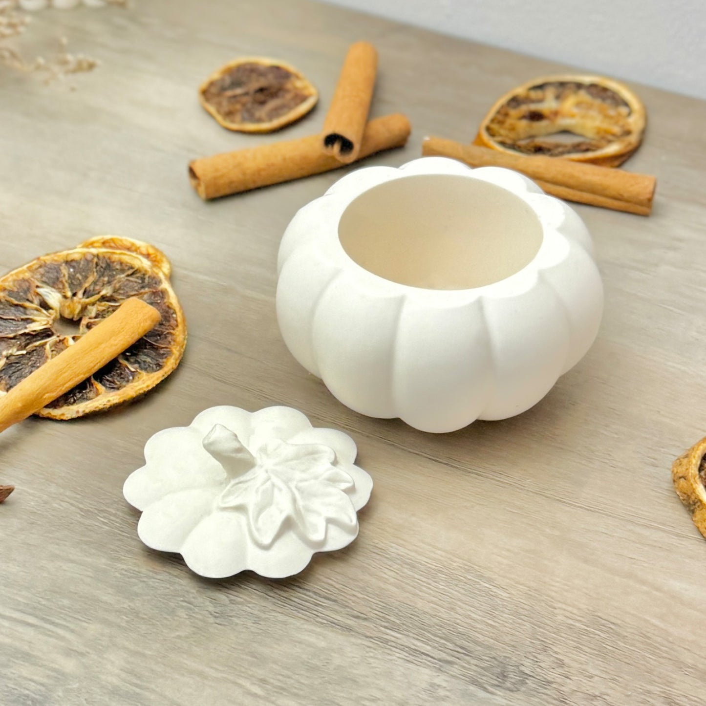 White Pumpkin Decorative Bowl - Autumn Home Decor Trinket Box - Halloween Decor