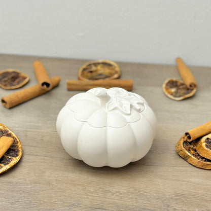 White Pumpkin Decorative Bowl - Autumn Home Decor Trinket Box - Halloween Decor