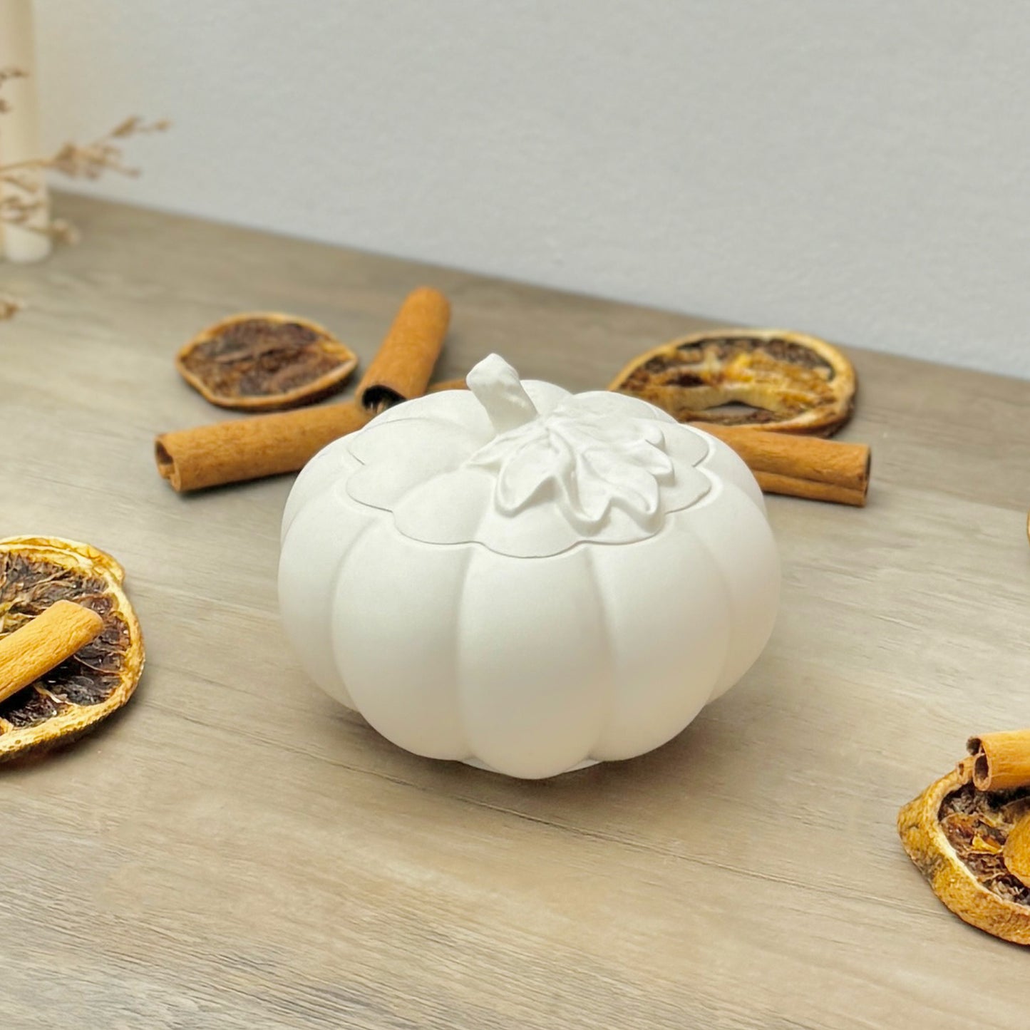 White Pumpkin Decorative Bowl - Autumn Home Decor Trinket Box - Halloween Decor