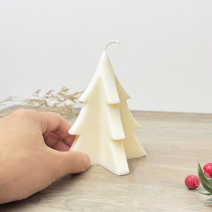 White Christmas Tree Candle - Christmas Tree Candle Decoration - Winter Candles