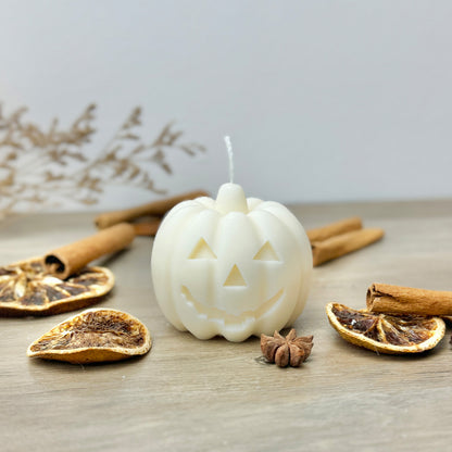 White Halloween Pumpkin Candle - Autumn Pumpkin Decor - Autumn Candles