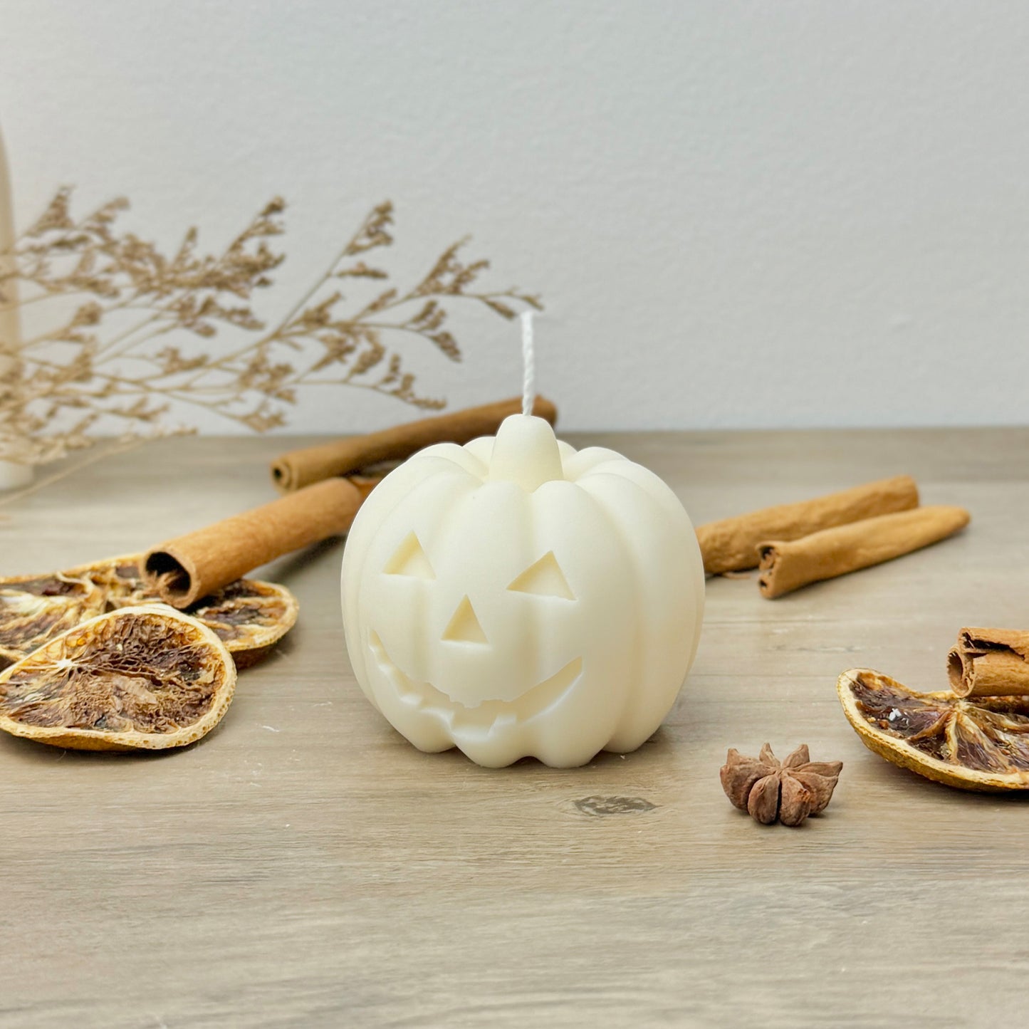 White Halloween Pumpkin Candle - Autumn Pumpkin Decor - Autumn Candles