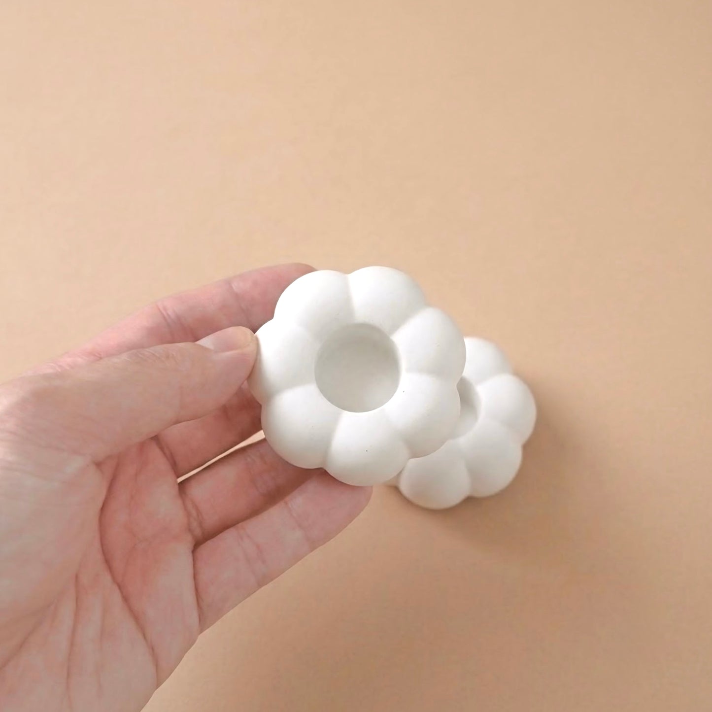 White Pumpkin Candle Holder - Autumn Decor