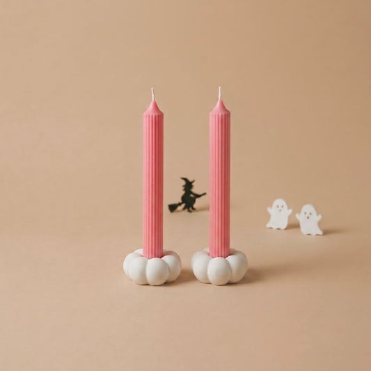 White Pumpkin Candle Holder - Autumn Decor