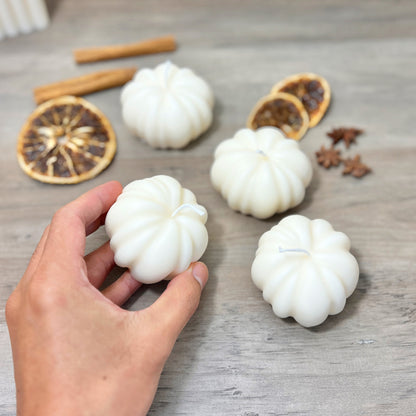 White Pumpkin Candle - Pumpkin Spice Candles - Halloween Decoration