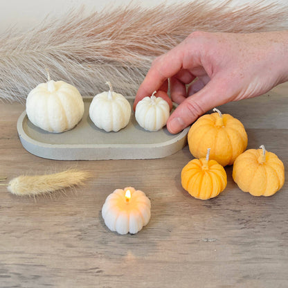 Autumn Pumpkin Shape Tealights - Orange Pumpkin Candles - Autumn Home Decor