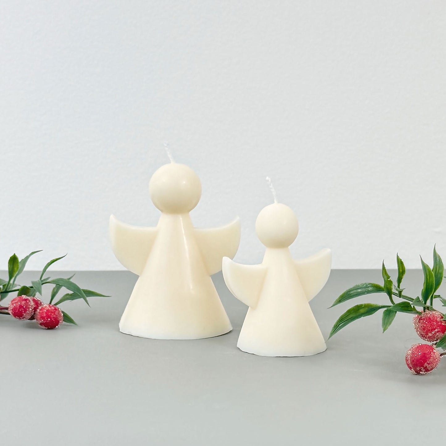 White Christmas Angel Candle - Christmas Fairy Decor - Christmas Candles