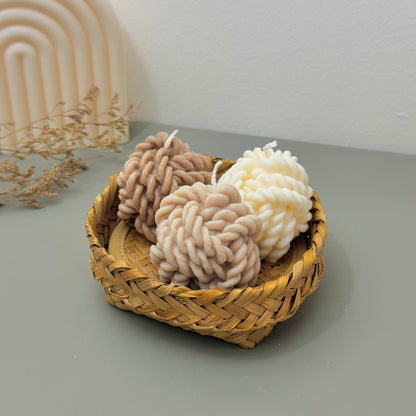 Wool Yarn Ball Candles - Wool Knot Candle - Knitting Gifts