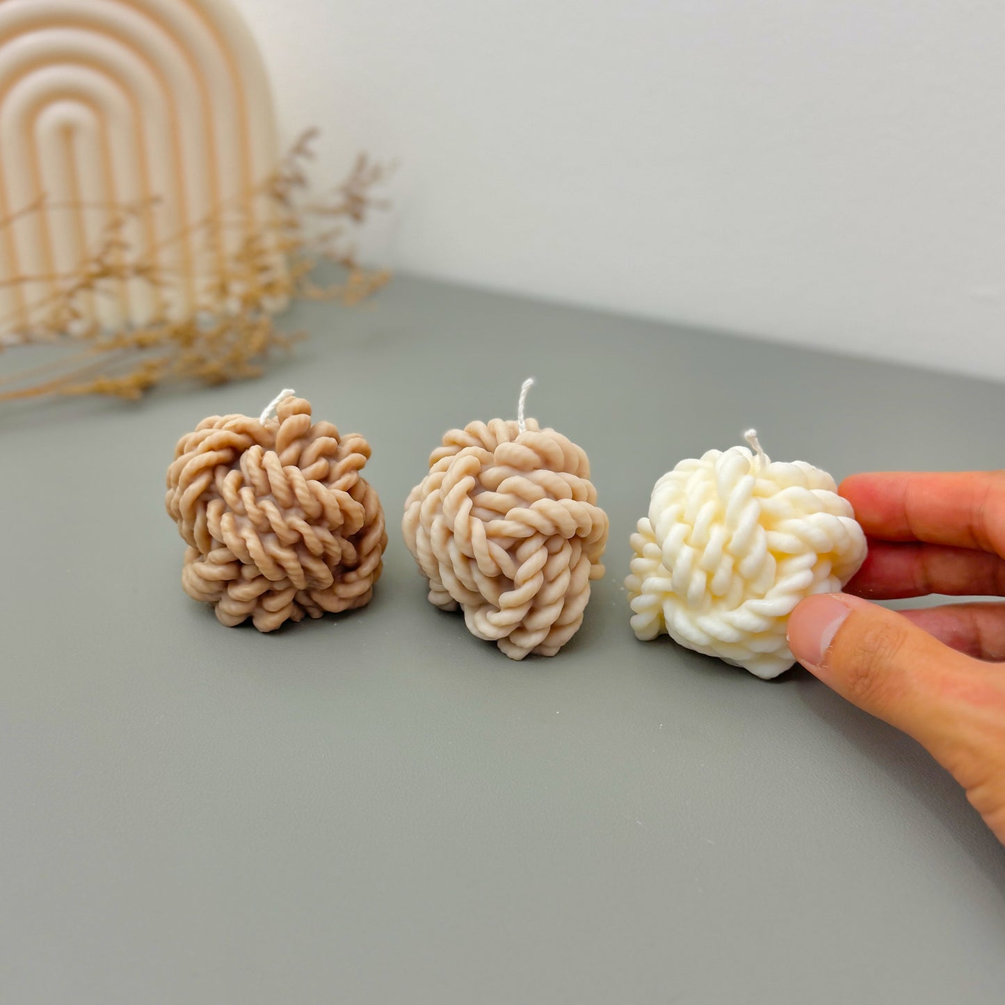 Wool Yarn Ball Candles - Wool Knot Candle - Knitting Gifts