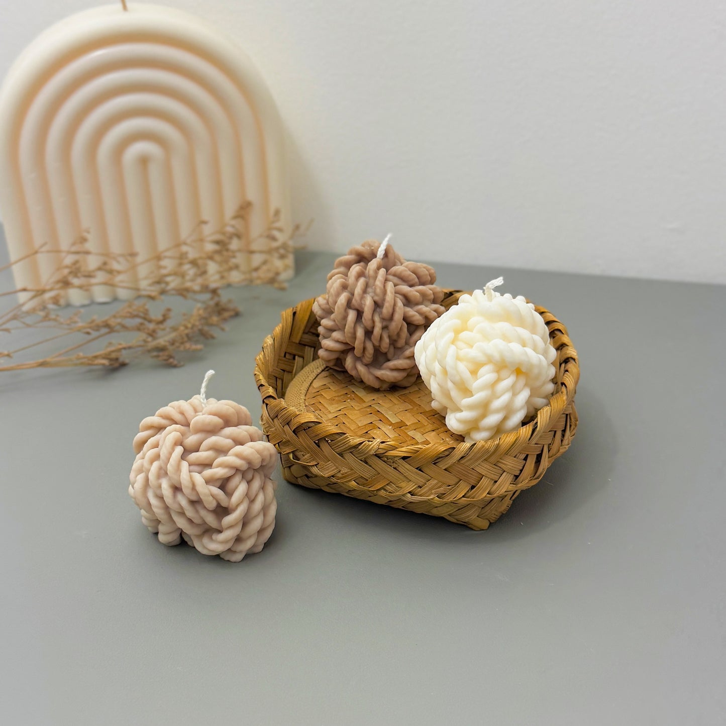 Wool Yarn Ball Candles - Wool Knot Candle - Knitting Gifts