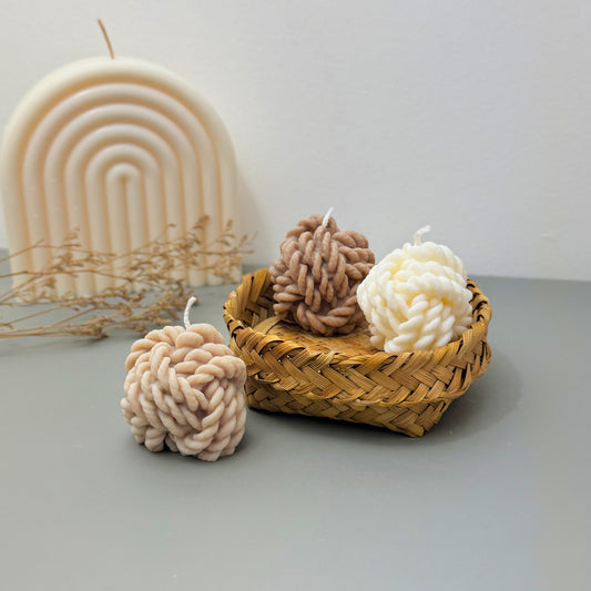Wool Yarn Ball Candles - Wool Knot Candle - Knitting Gifts