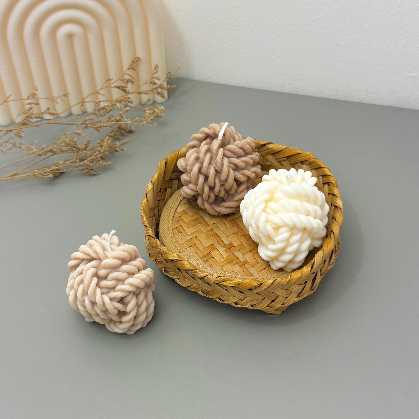 Wool Yarn Ball Candles - Wool Knot Candle - Knitting Gifts