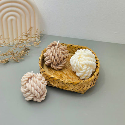 Wool Yarn Ball Candles - Wool Knot Candle - Knitting Gifts