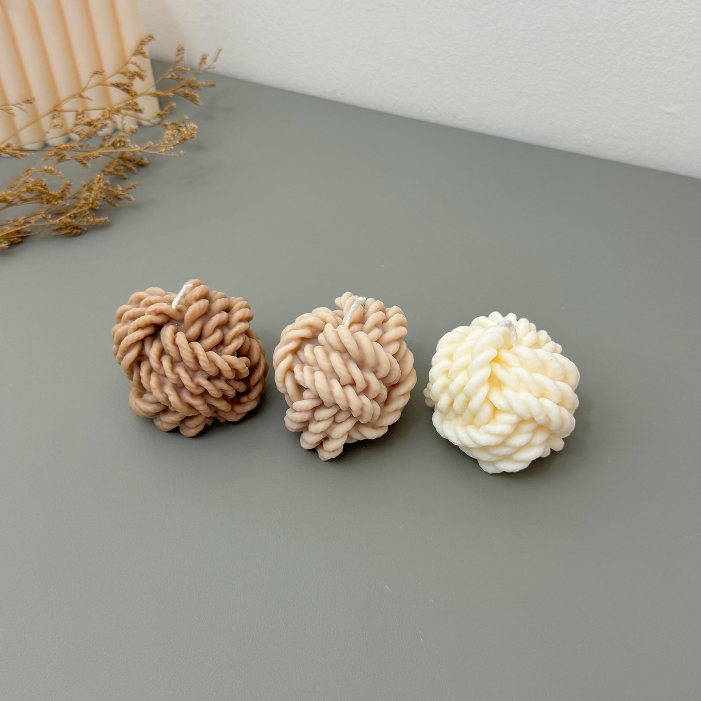 Wool Yarn Ball Candles - Wool Knot Candle - Knitting Gifts