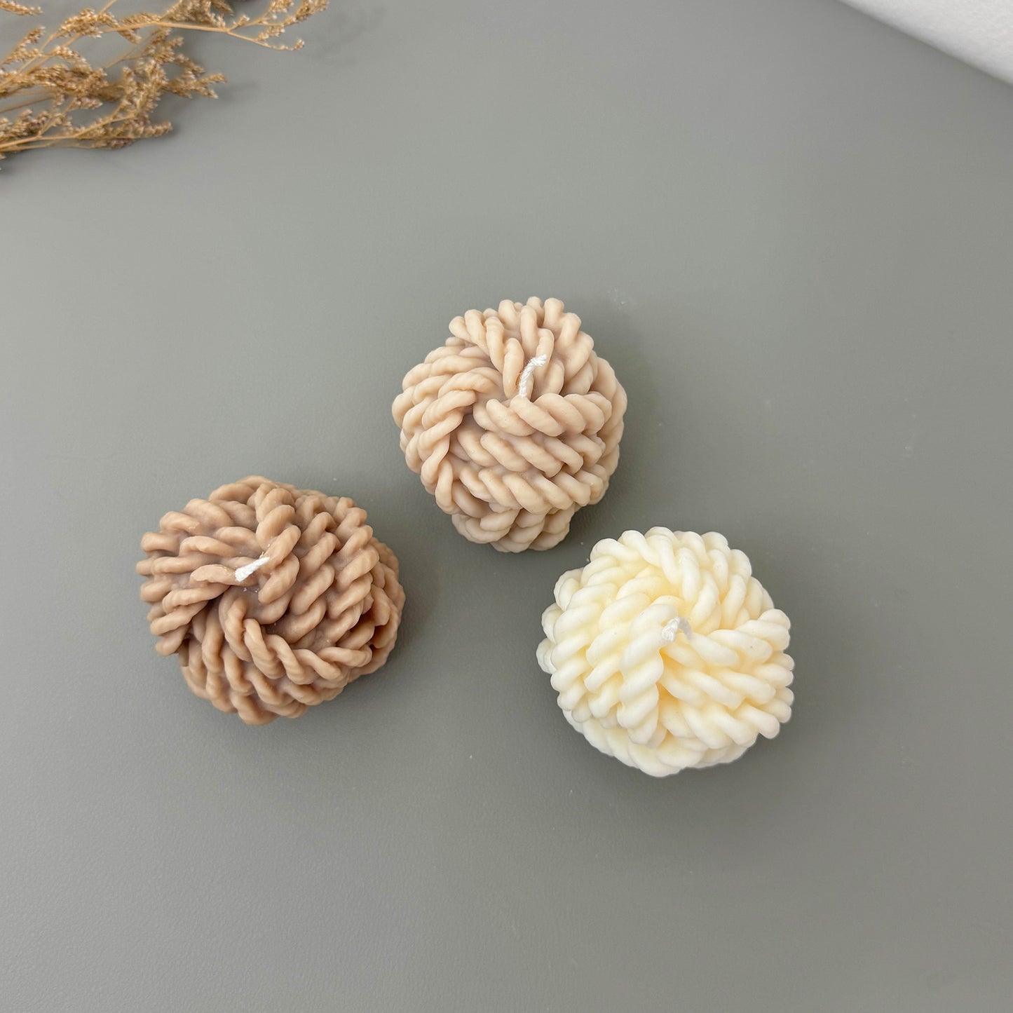 Wool Yarn Ball Candles - Wool Knot Candle - Knitting Gifts