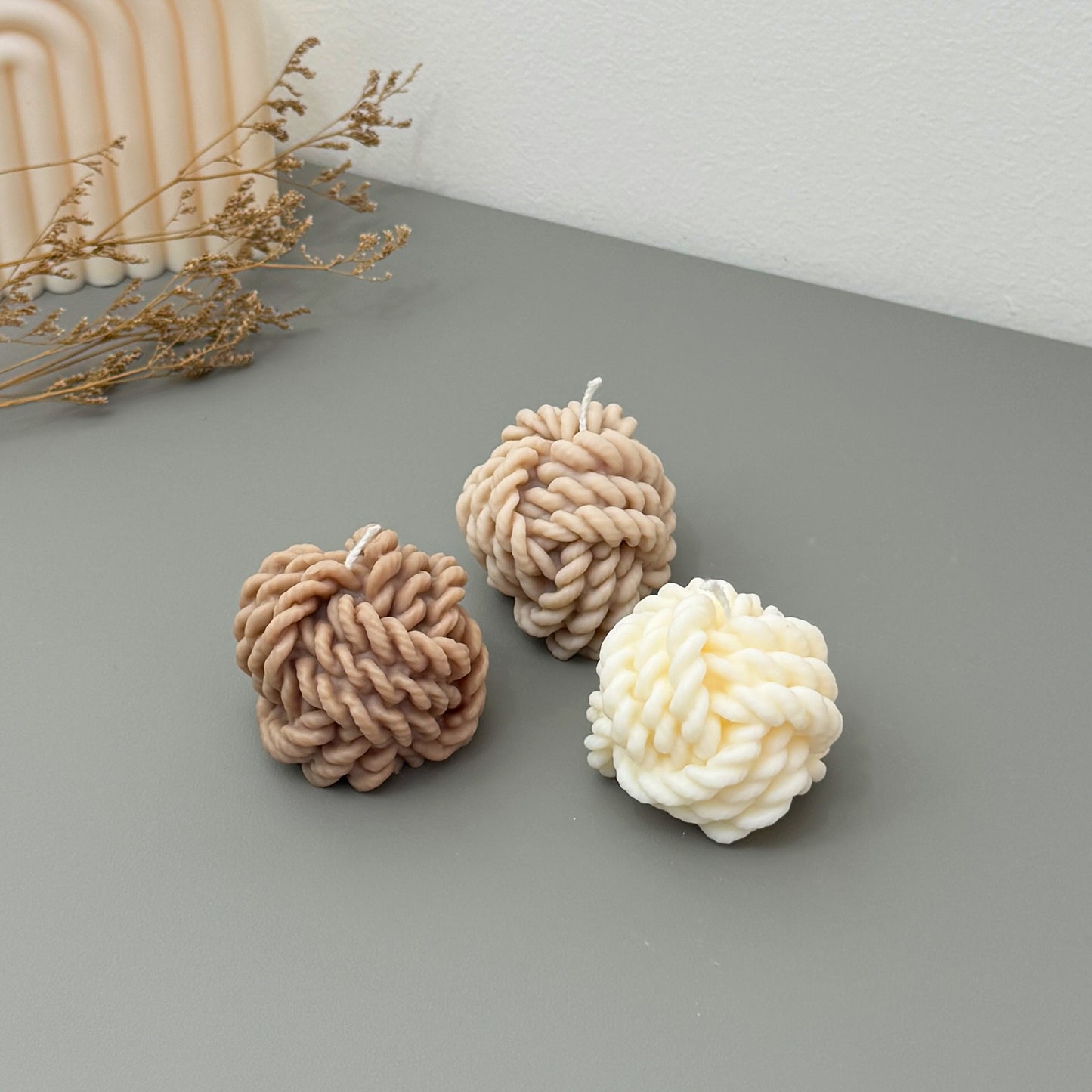 Wool Yarn Ball Candles - Wool Knot Candle - Knitting Gifts