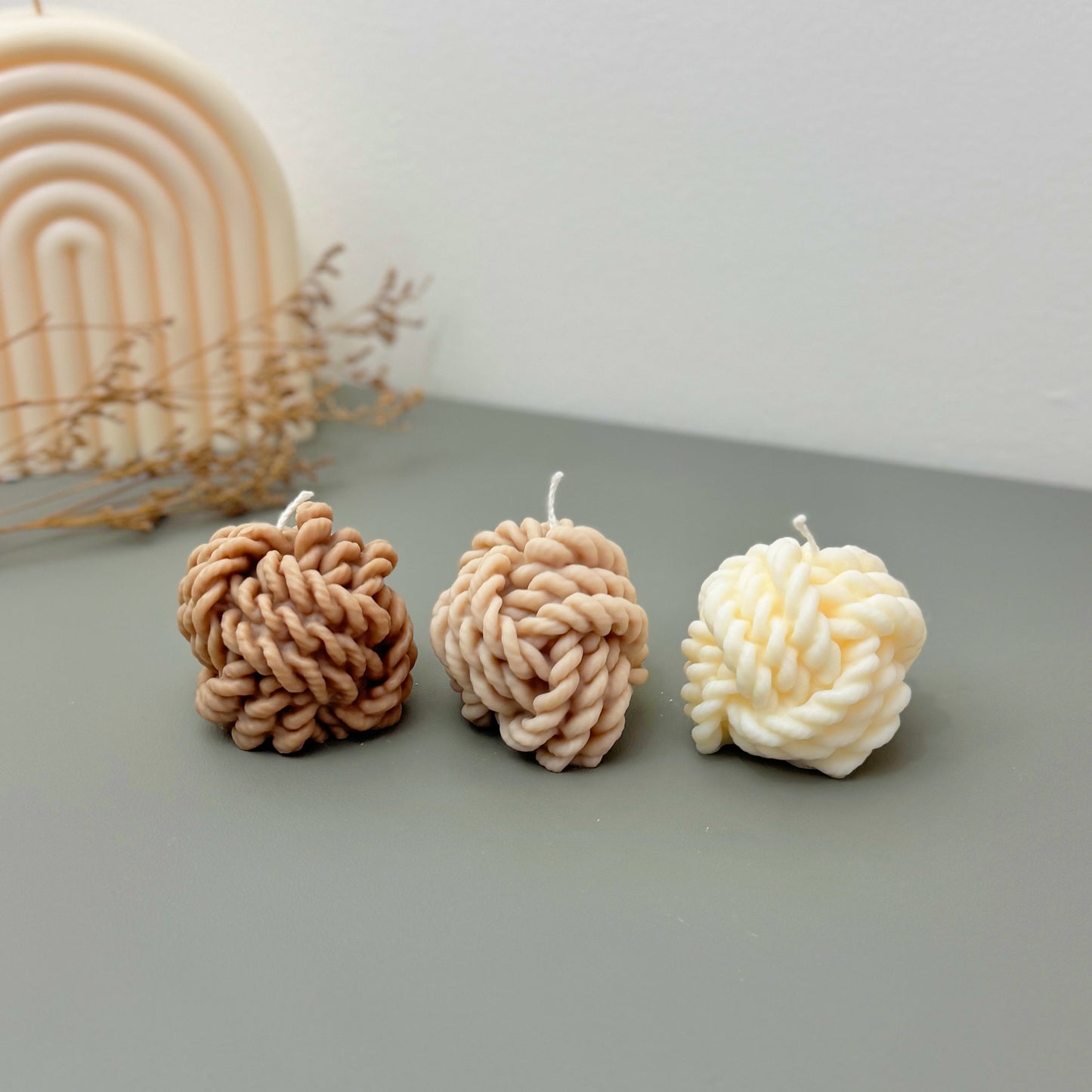 Wool Yarn Ball Candles - Wool Knot Candle - Knitting Gifts