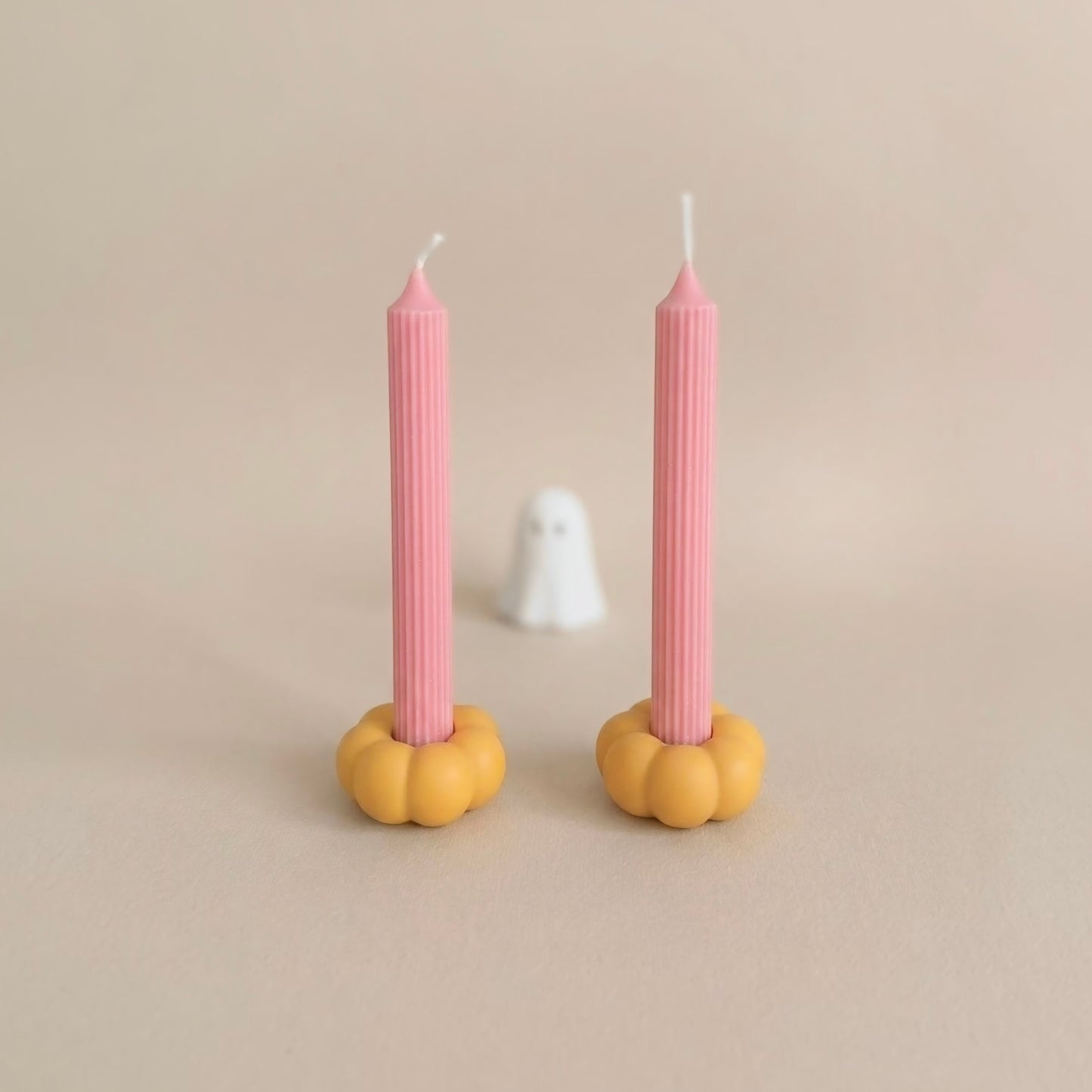 Yellow Mini Pumpkin Taper Candle Holder
