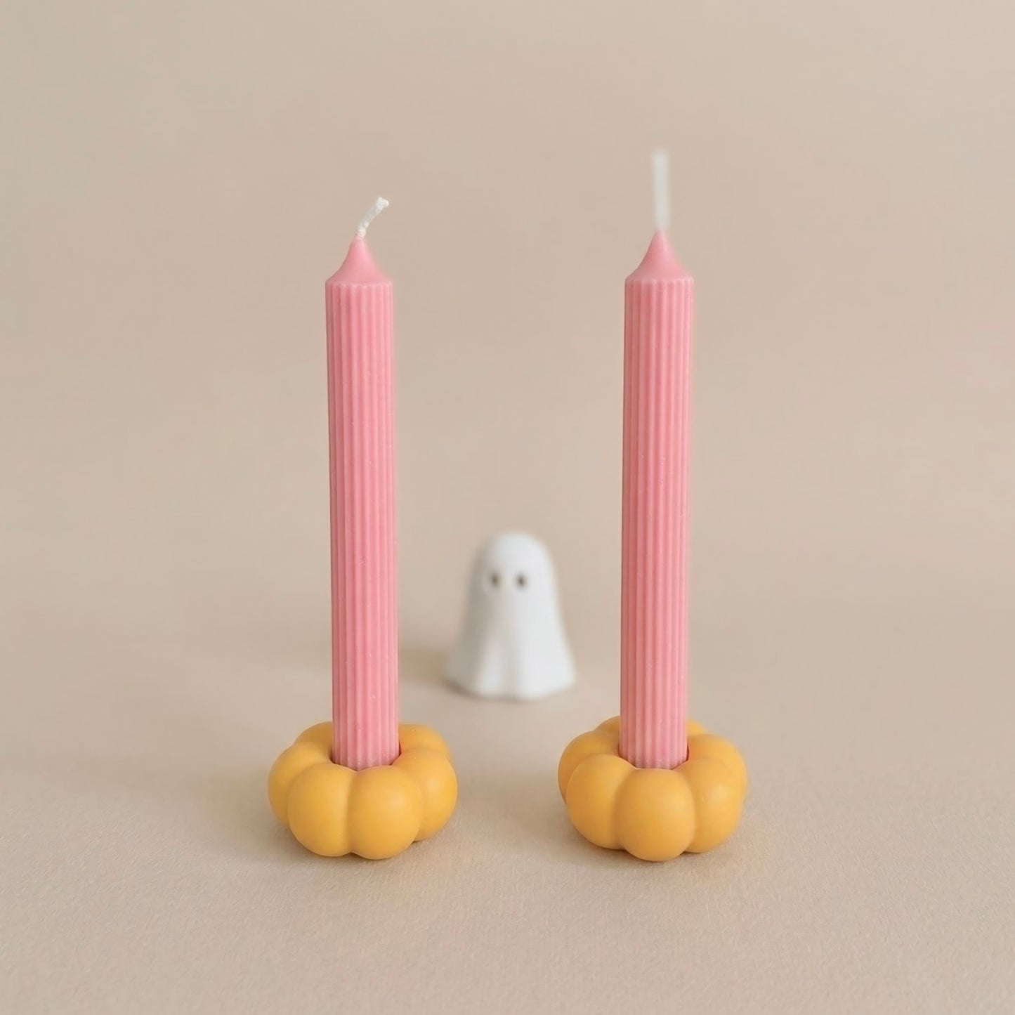 Yellow Mini Pumpkin Taper Candle Holder