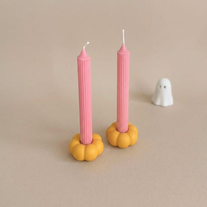Yellow Mini Pumpkin Taper Candle Holder