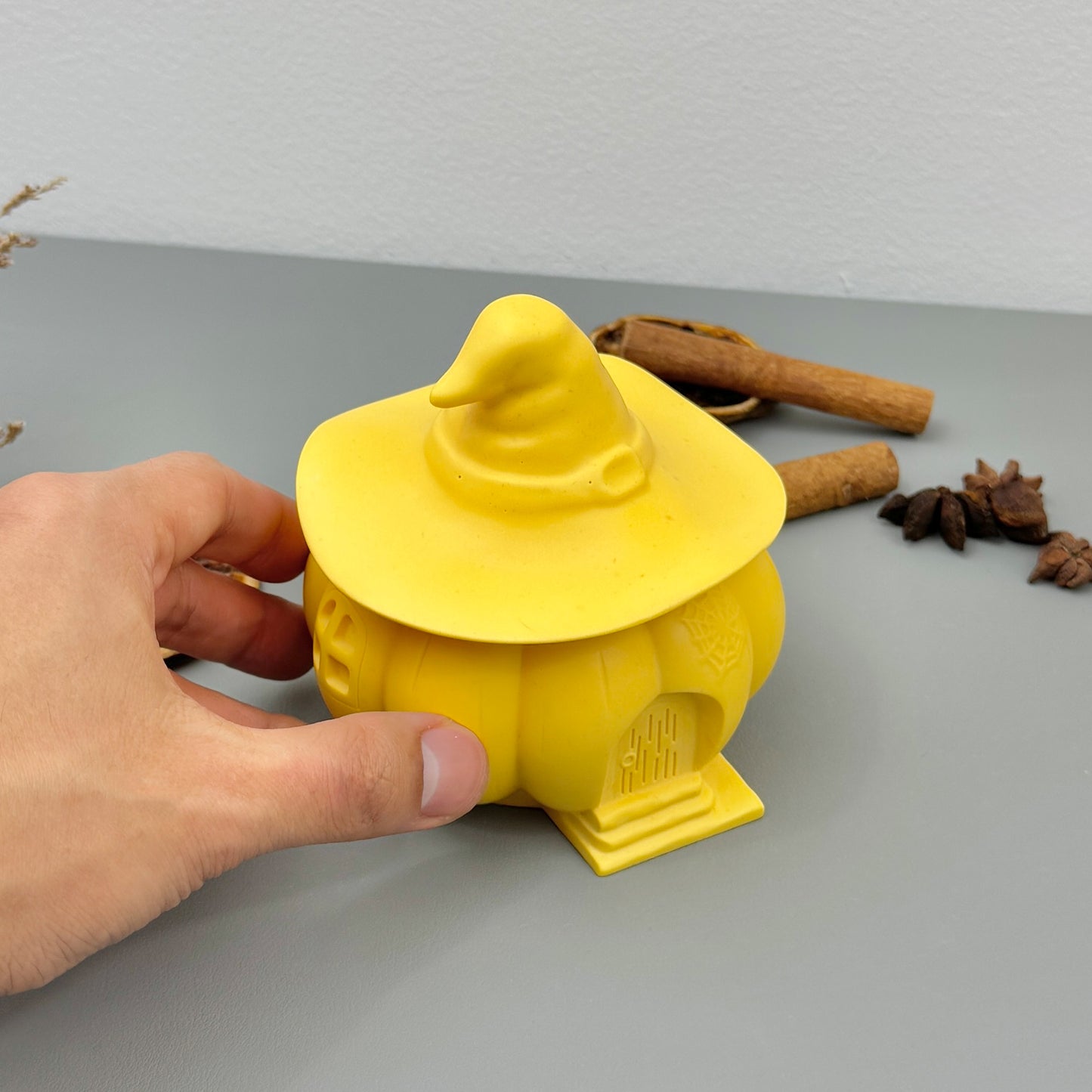 Yellow Witch House Decorative Bowl – Witchy Halloween Decoration