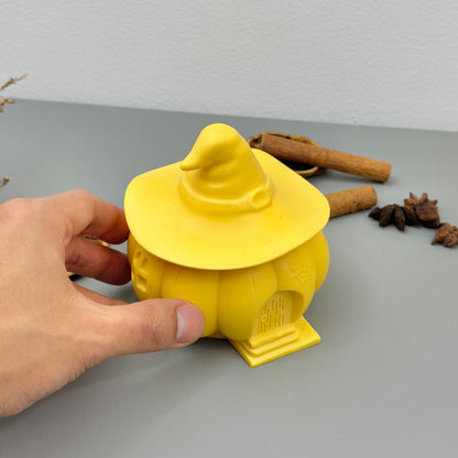 Yellow Witch House Decorative Bowl – Witchy Halloween Decoration