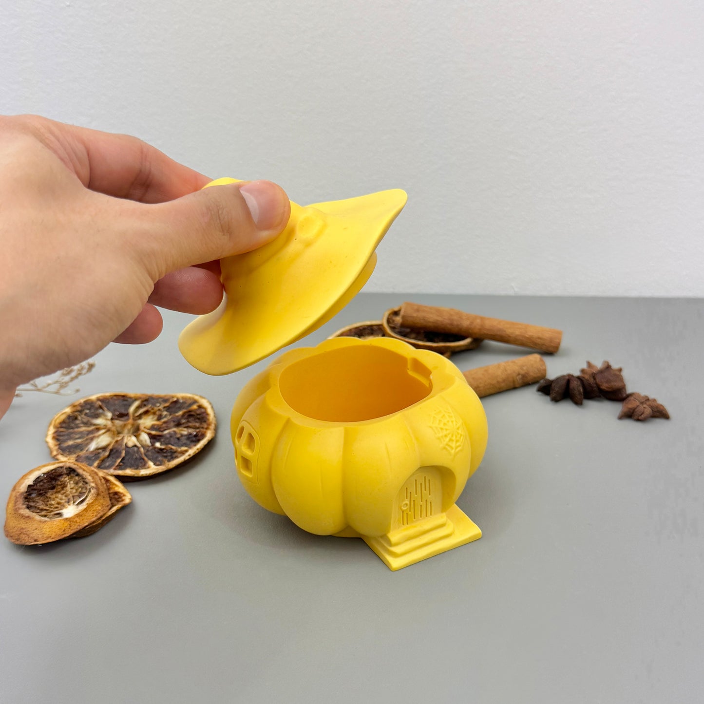 Yellow Witch House Decorative Bowl – Witchy Halloween Decoration